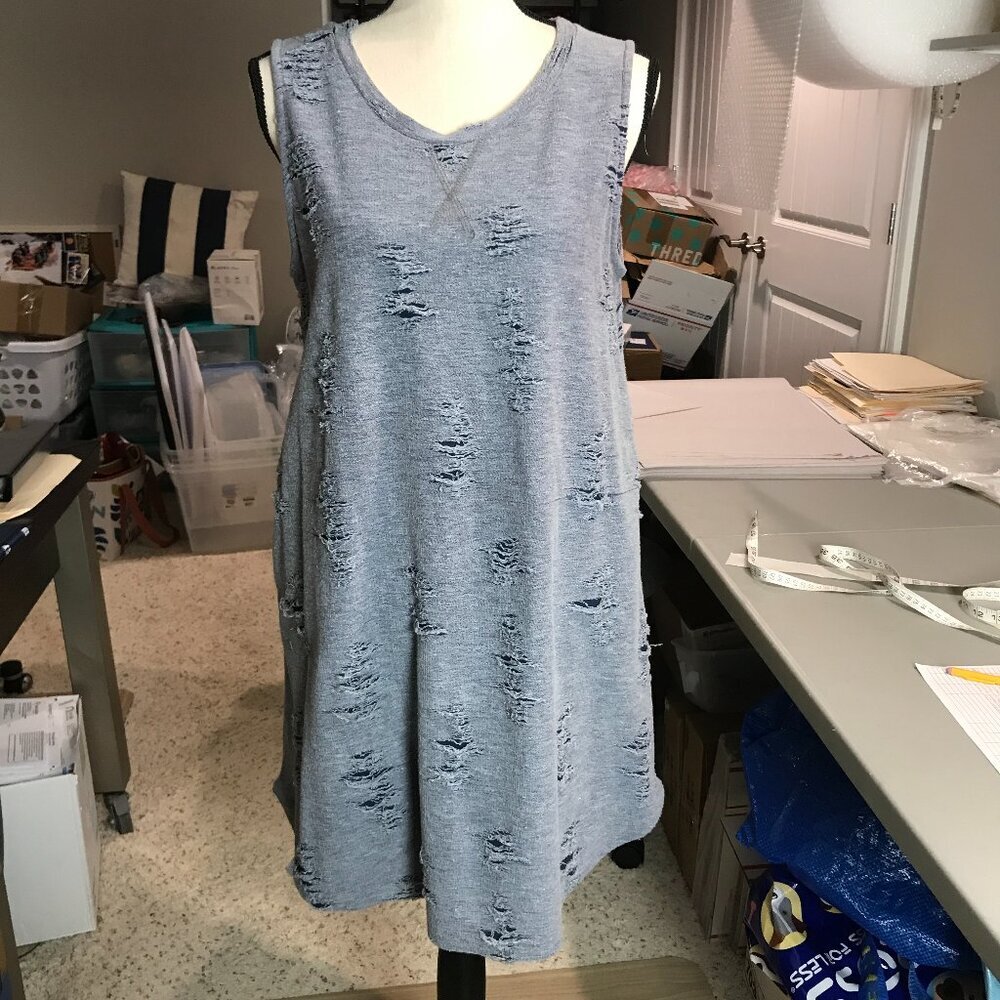 Womens MTS blue sleeveless shift dress Size M